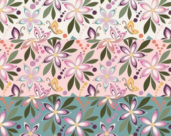 Juju’s Petals Floral Fabric – Riley Blake – Quilting Cotton by the Yard