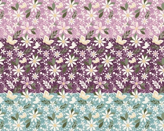 Juju’s Petals Dance Floral Fabric – Riley Blake – Quilting Cotton by the Yard