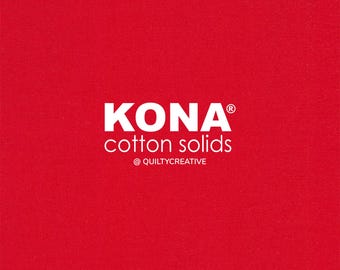 Red Kona Cotton Fabric – Premium Quilting Material (Half Yard Increments)