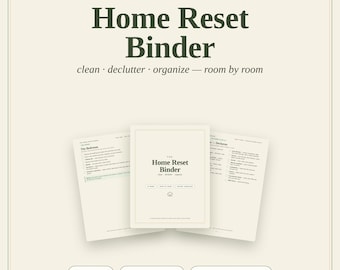 Cleaning Checklist Printable, Home Reset Binder, Room by Room Cleaning & Declutter Planner, Daily Cleaning Schedule, Homemaking Binder PDF