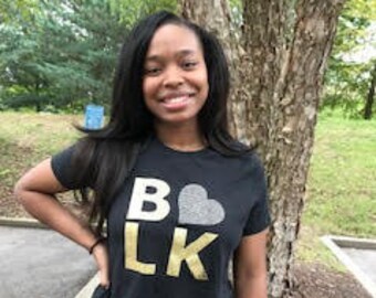 Love Black Bling Heart Tee