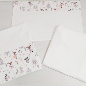 Cot set, sheet, fitted sheet, pillowcase