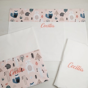 Cot set, sheet, fitted sheet, pillowcase