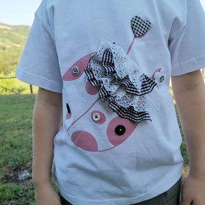 printed and embroidered t-shirt for girls, age 3-4 years, 104 cm, 100% cotton