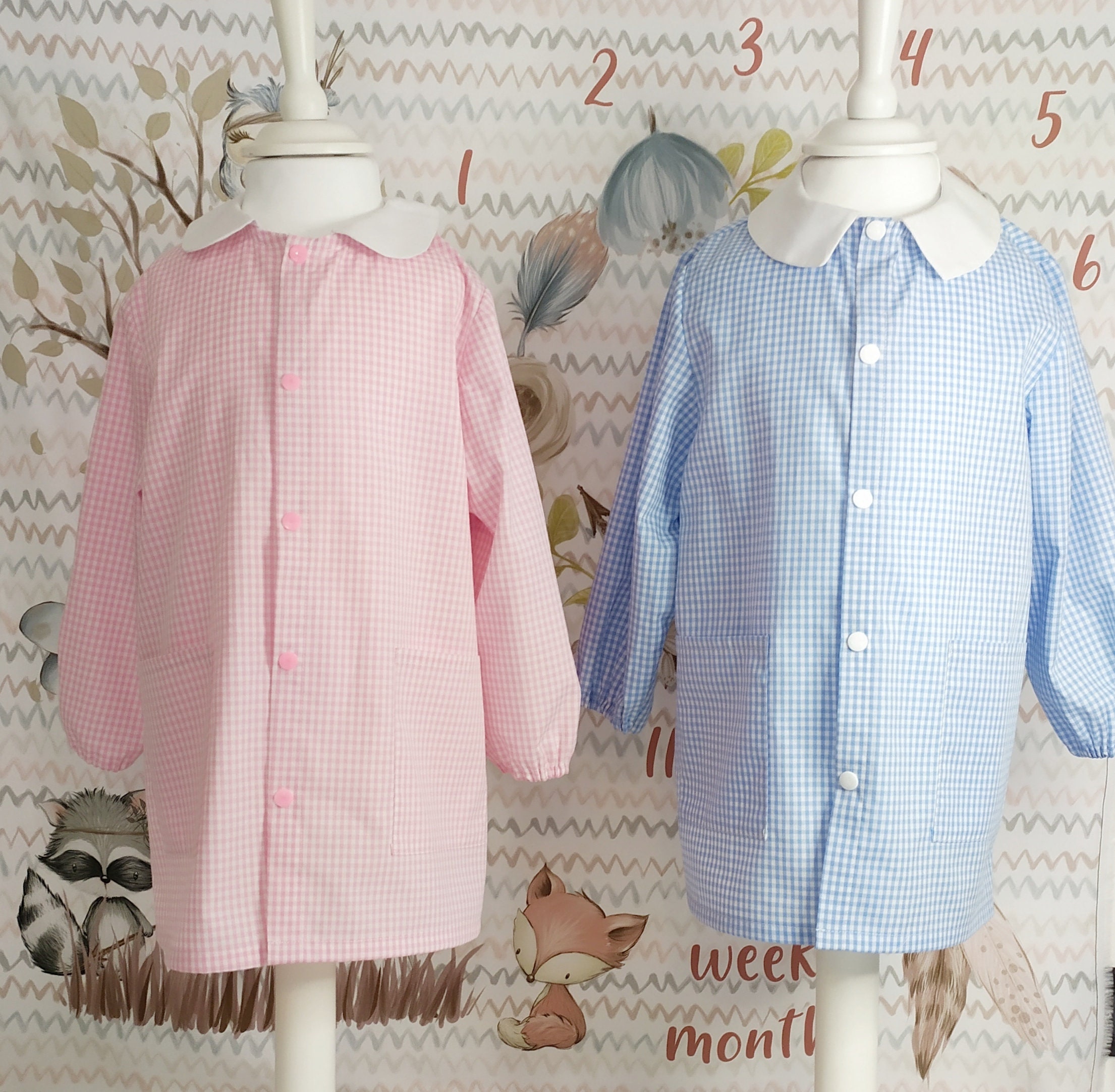 Grembiule Scolastico A Quadri Klottz - Per Asilo E Lavoretti, Cotone E Poliestere - Foto 12