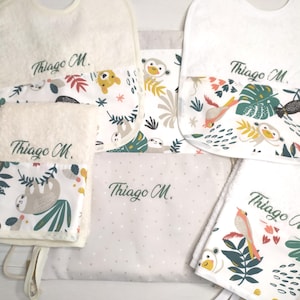 Set asilo personalizzato, coordinato scuola con nome ricamato