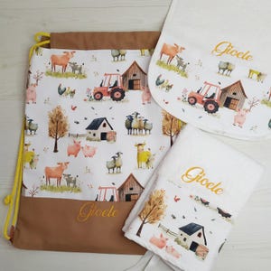 Ensemble de chambre d'enfant personnalisable, avec des animaux de la ferme