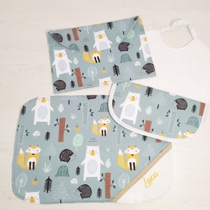 Set de table avec bavoir et sac, set de table pour le petit-déjeuner