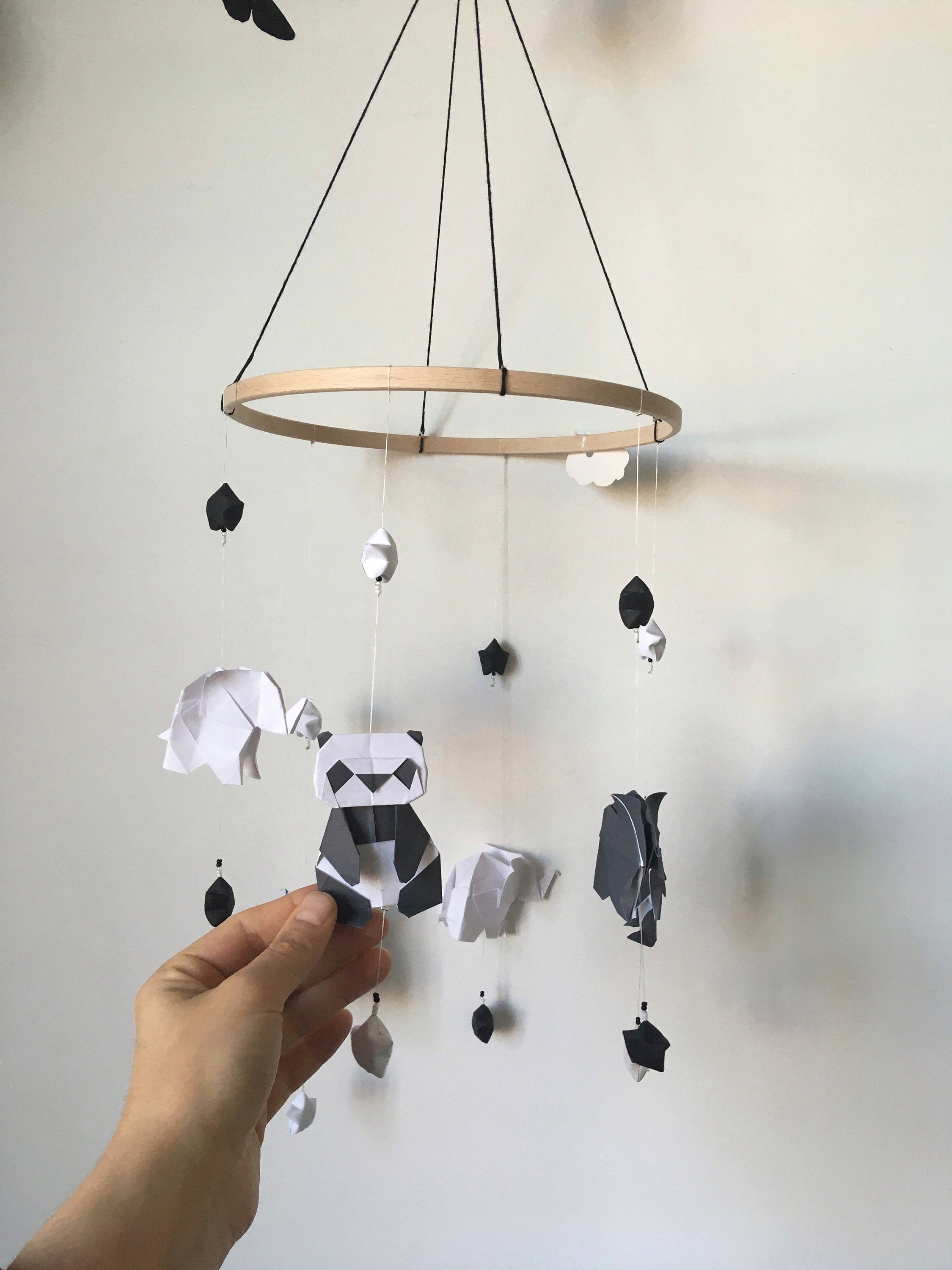 Mobile Bébé Origami Panda Pour Décoration d'intérieur