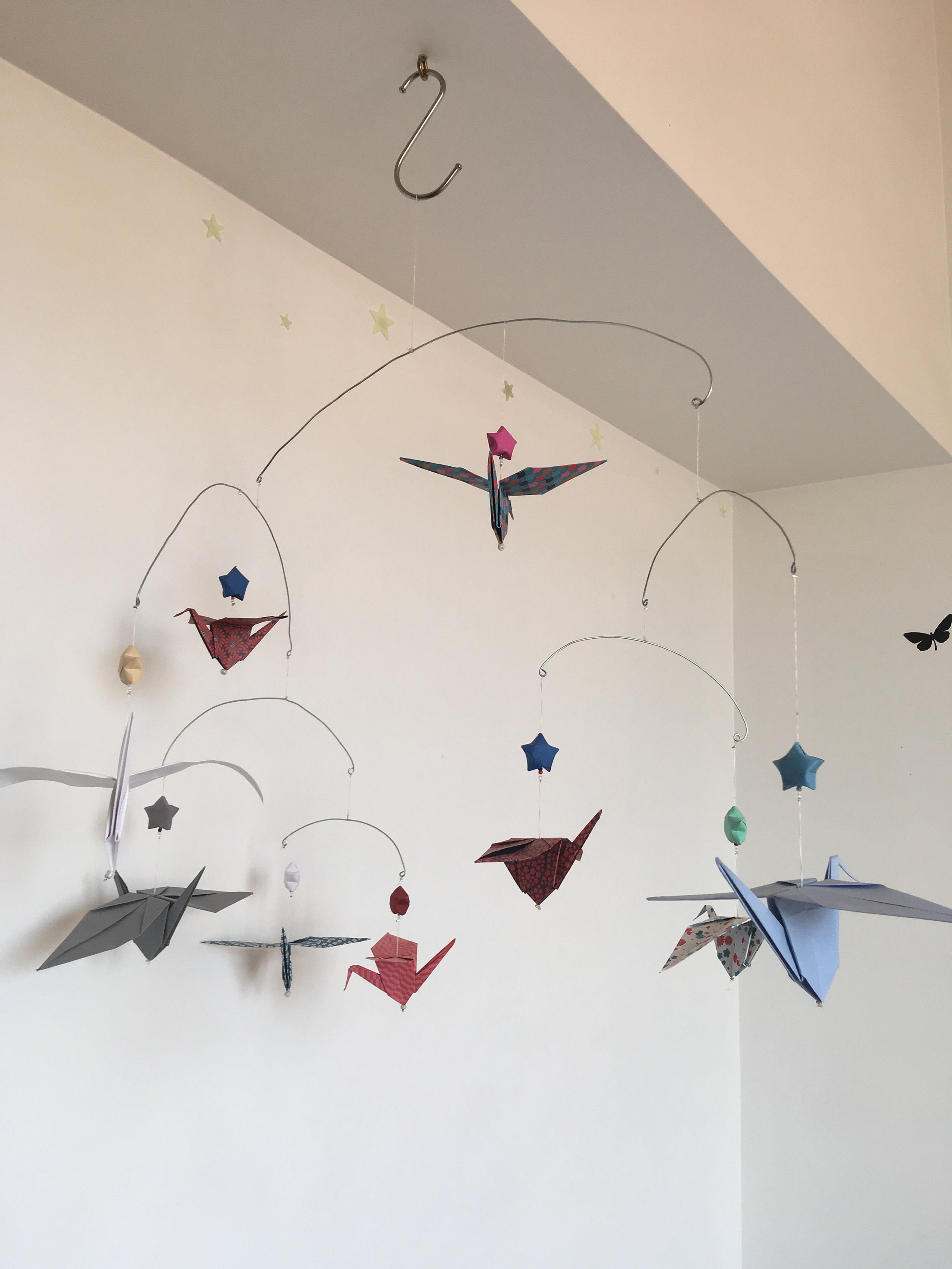 Mobile Origami Cinétique Grues Multicolore