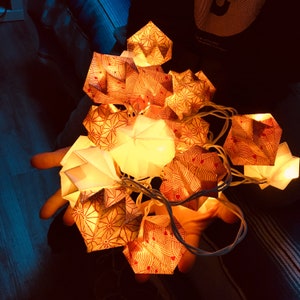 origami diamond light garland
