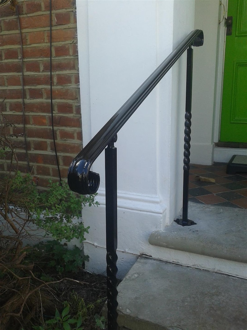 Adjustable angle wrought Iron style handrail With posts for Etsy