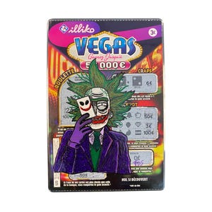 Handgemaakte tekening – Rick als Joker op kraslot – Unieke popcultuurkunst
