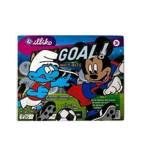 Rubbellos „Mini Goal“ – Parodie „Schlumpf vs. Mickey“ – Pop-Art/Sammlerstück