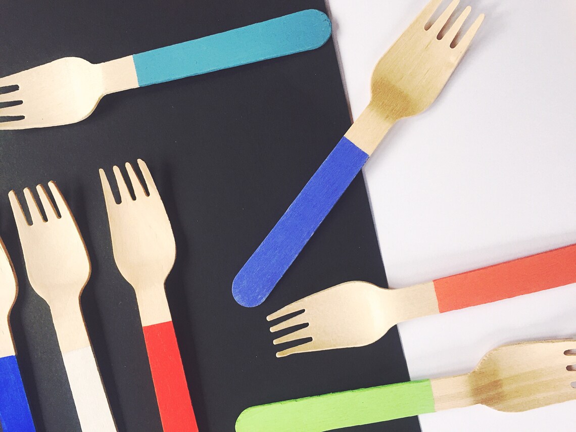 Disposable Wooden Forks 30 EcoFriendly Eating Utensils / Etsy