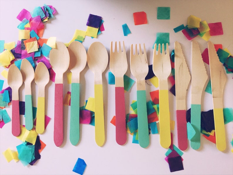 Disposable Wooden Cutlery Set EcoFriendly Eating Utensils Etsy