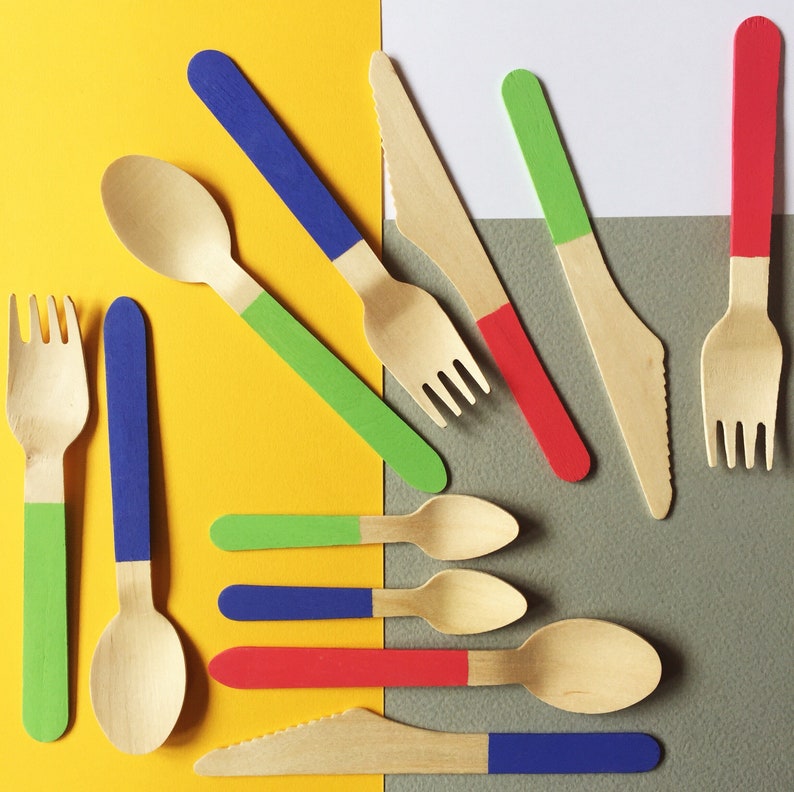 Disposable Wooden Cutlery Set EcoFriendly Eating Utensils Etsy