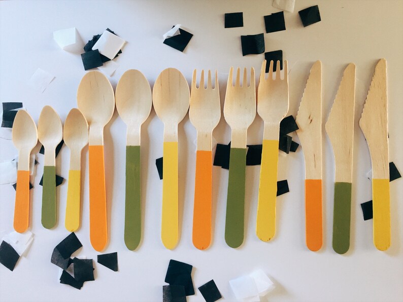 Disposable Wooden Cutlery Set EcoFriendly Eating Utensils Etsy