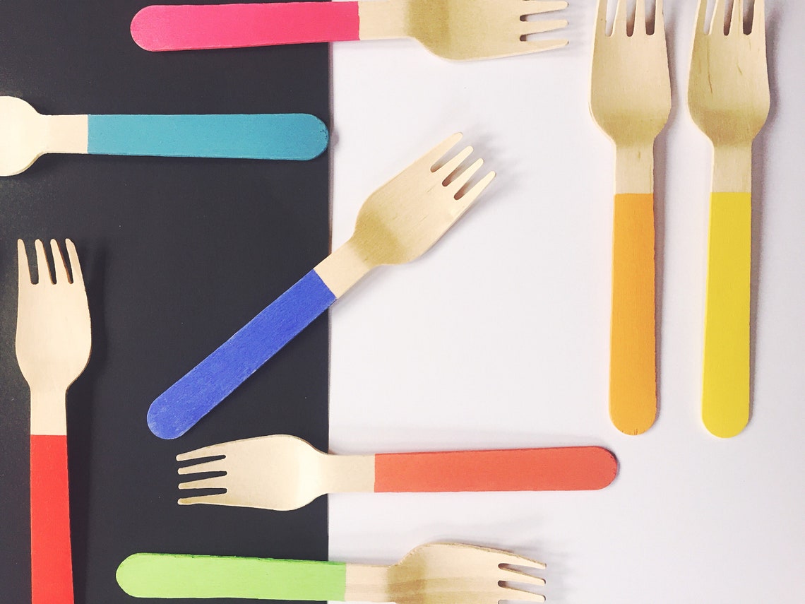 Disposable Wooden Forks 30 EcoFriendly Eating Utensils / Etsy