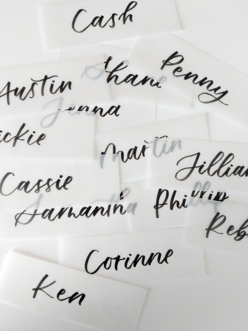 Vellum Place Cards Frosted Paper Place Cards Calligraphy Etsy