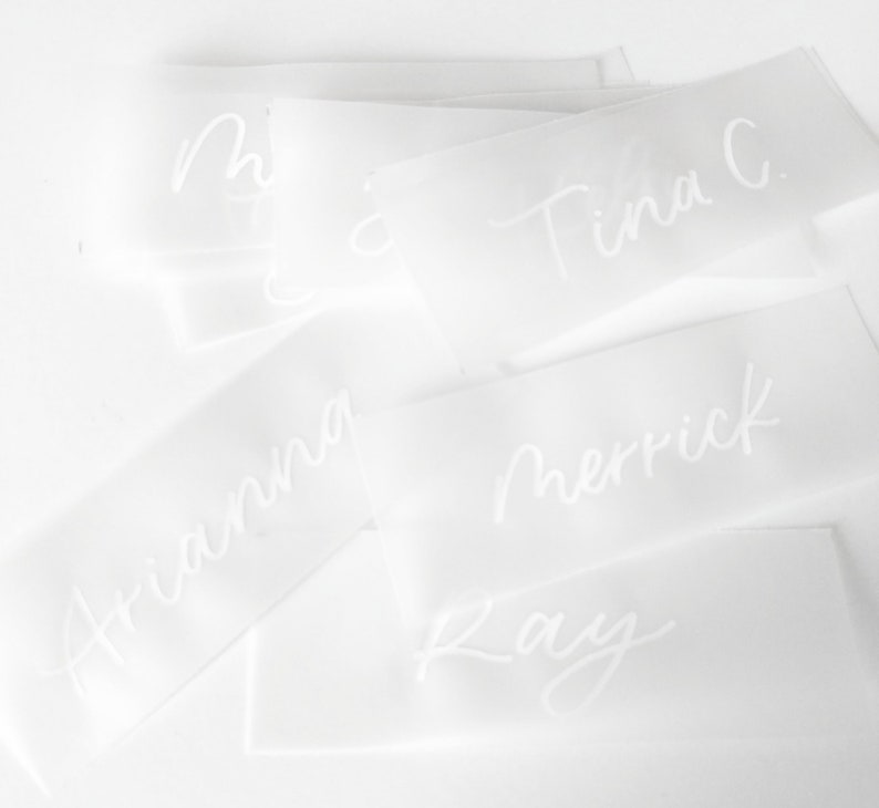 Vellum Place Cards Frosted Paper Place Cards Calligraphy Etsy