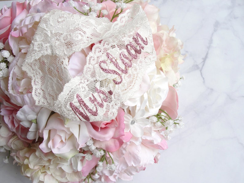 70+ Colors Prom Garter Wedding Garter Garter Bridesmaid Gifts Pink Mrs Custom Text Rose Gold Bridal Personalized Garter