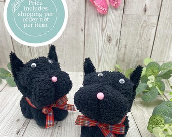 Incl. Postage SCOTTIE DOG FLANIMALS - Hamish the Scottie Dog. Made from a cotton flannel - Scottish terrier - scotty dog