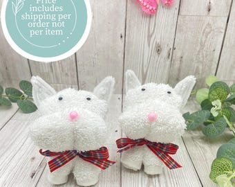 Incl. Gastos de envío WESTIE FLANIMALS - Wilbur el Westie. Hecho de franela de algodón - animalito de tela de algodón.