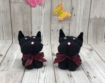 SCOTTIE DOG FLANIMALS - Hamish the Scottie Dog. Made from a cotton flannel - Scottish terrier - scotty dog