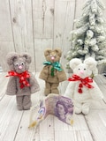 MONEY BEAR FLANIMALS - Christmas Bear! Made from a cotton flannel. Money gift. Money wallet