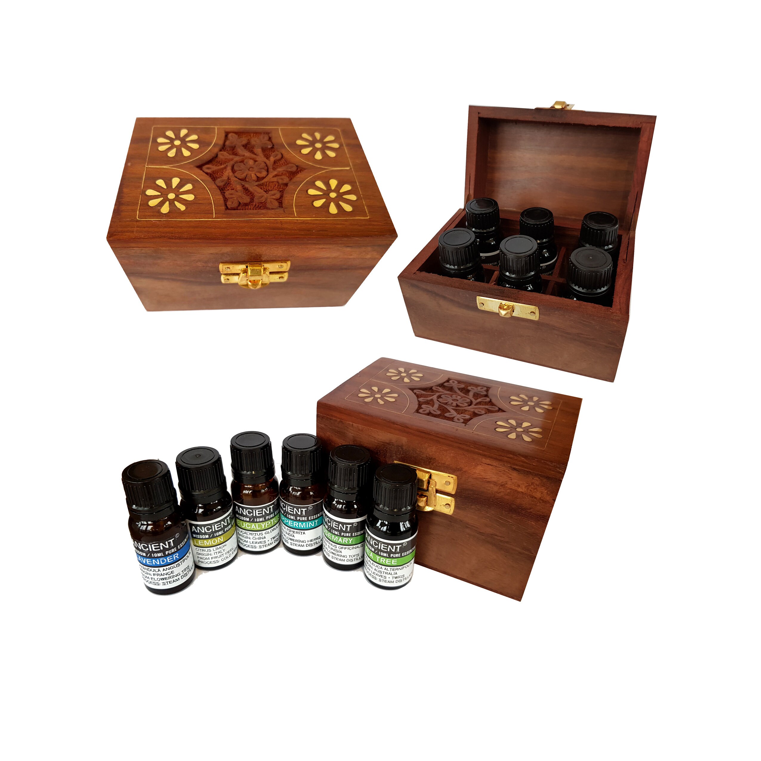 Aromatherapy Storage Box with 6 x 10ml Essential oils Etsy