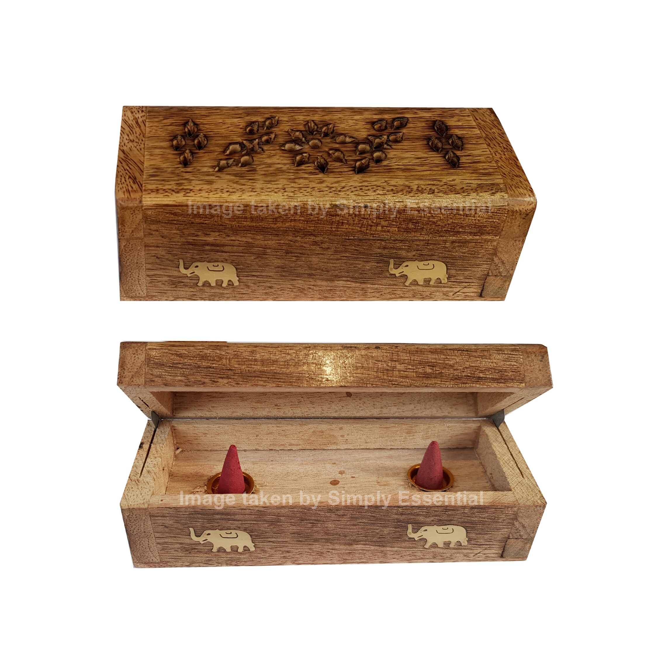 Wooden Elephant Incense Smoke Box Cone Stick Burner Ash Etsy