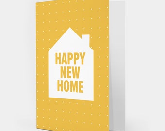 Happy New Home Yellow Dotty Card