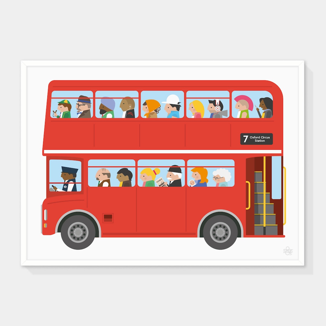 Red London Bus Art Print for Children's and Baby's Etsy