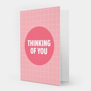 Thinking Of YouFriendship Sympathy Pink Grid Card