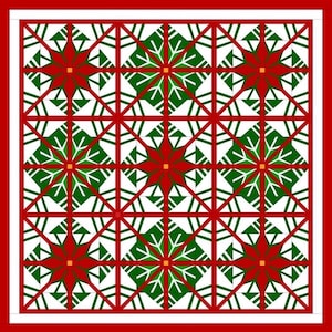 Poinsettias & Pine PDF Paper Pieced Pattern