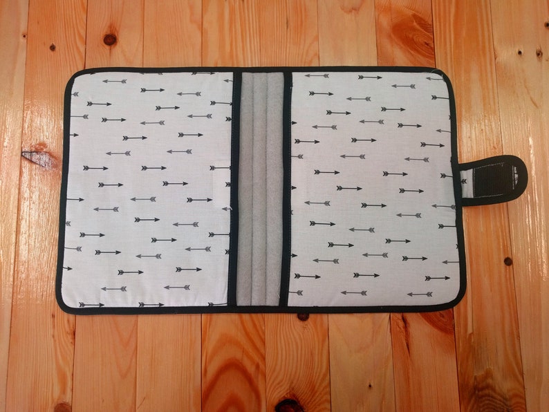 Black arrows changing mat Travel change pad Embroidered bear baby changing mat Changing mat set Nappy wipes wallet and changing mat set
