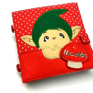 Personalized Felt Quiet Book: Christmas Elf Activity Book