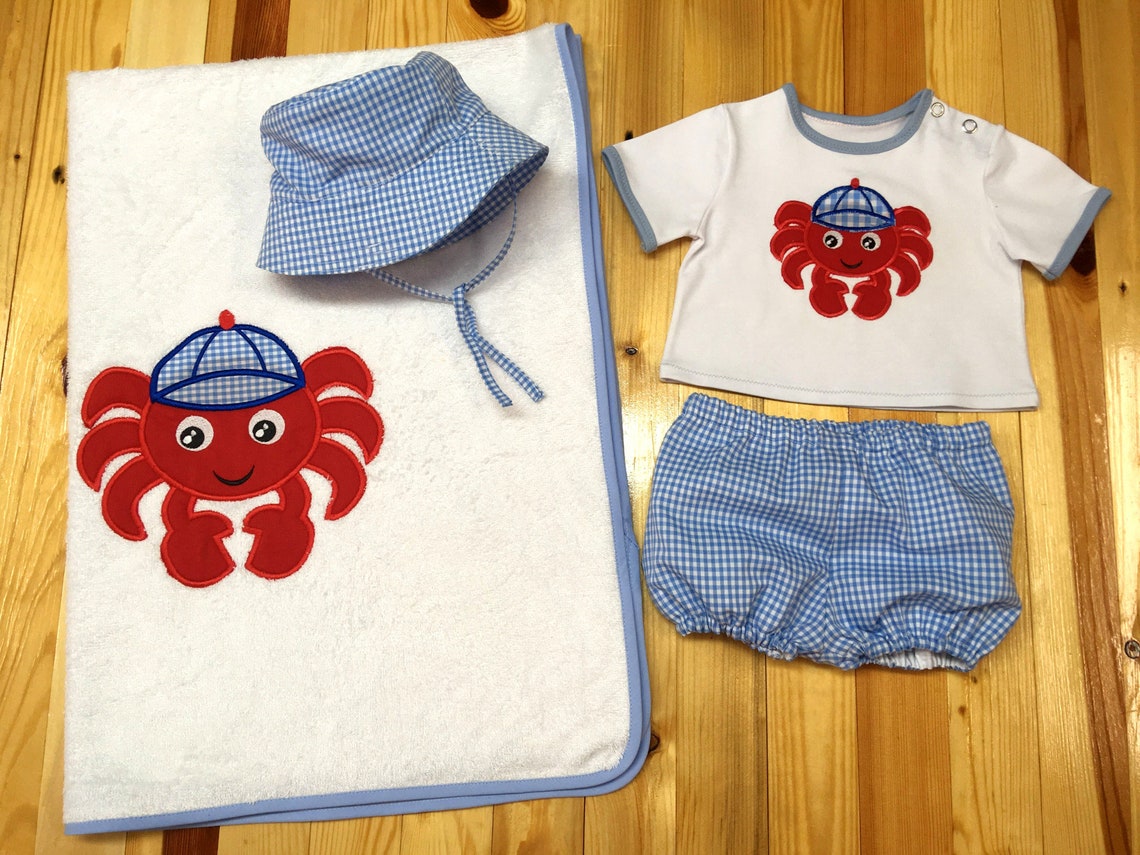 Baby boy beach set Baby boy summer outfit with hat and towel Etsy