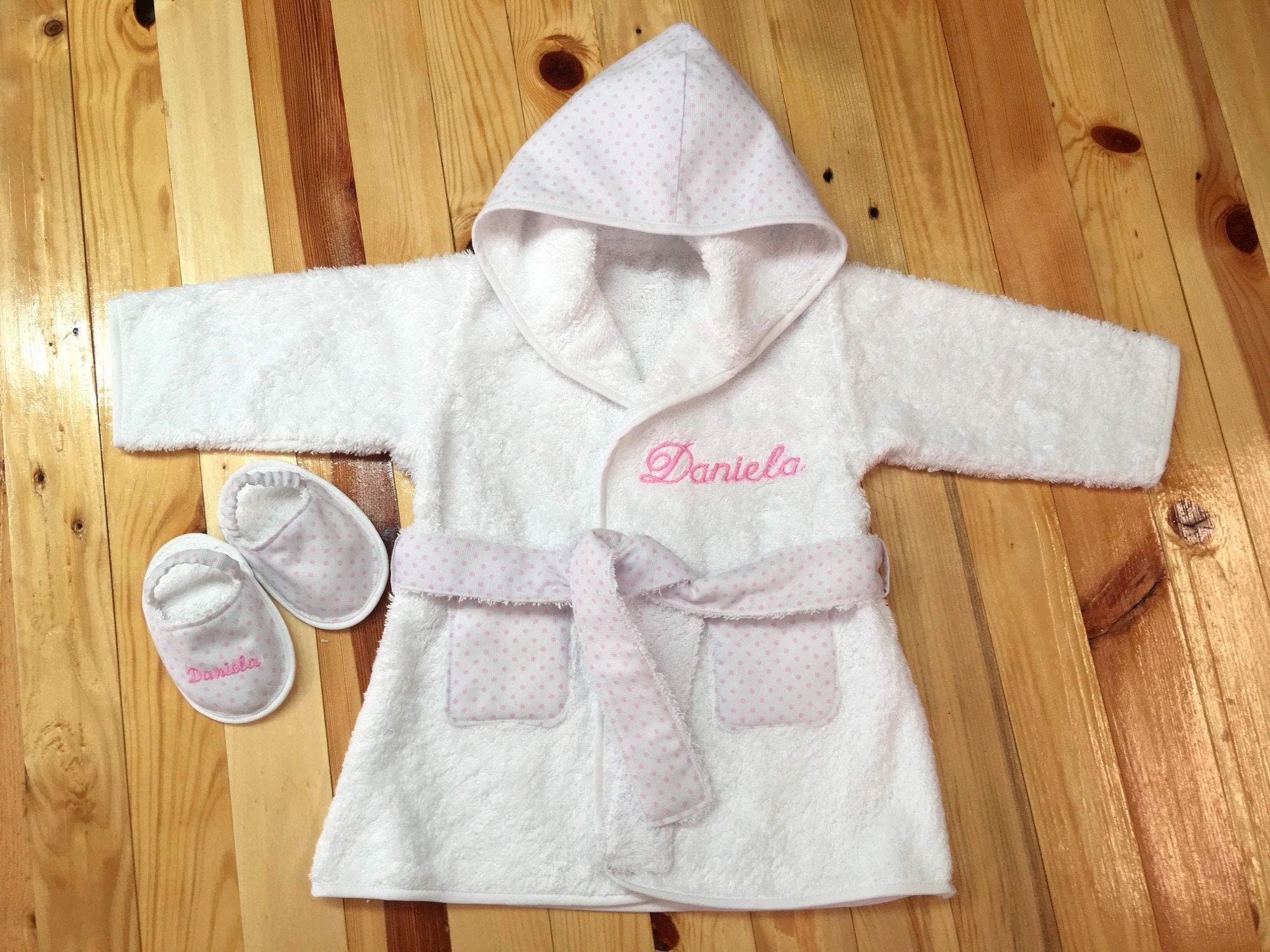 Personalized baby bath robe with custom slippers Monogrammed Etsy