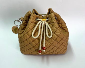 Monogram Quilted Makeup Bag: Personalized Drawstring Cosmetic Pouch