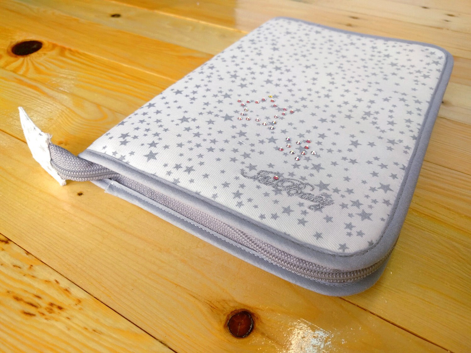 Baby Documents Pouch, Stars Documents Holder, Baby Silver Stars