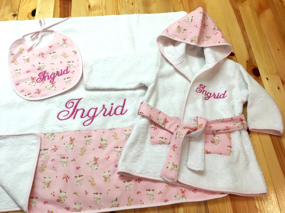 Personalize baby towel set Custom baby girl towels Baby bath Etsy