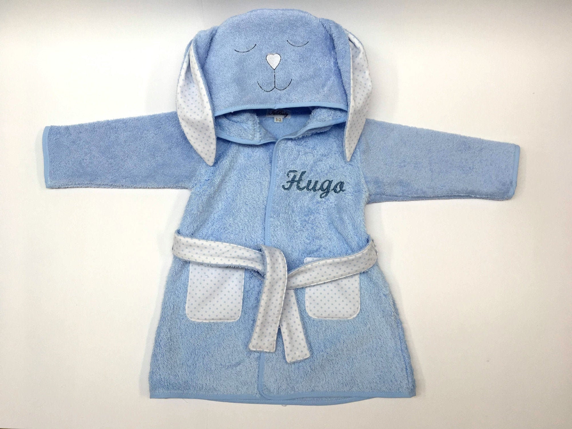 Baby Bademantel Frottee - Weicher Kapuzenbademantel Mit Gürtel