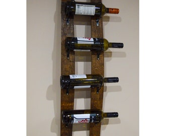 Wine Barrel Stave Small Wine Bottle Rack/ Towel Rack / Rustic Decor / Wall Decor/ Bathroom Decor / Wall art