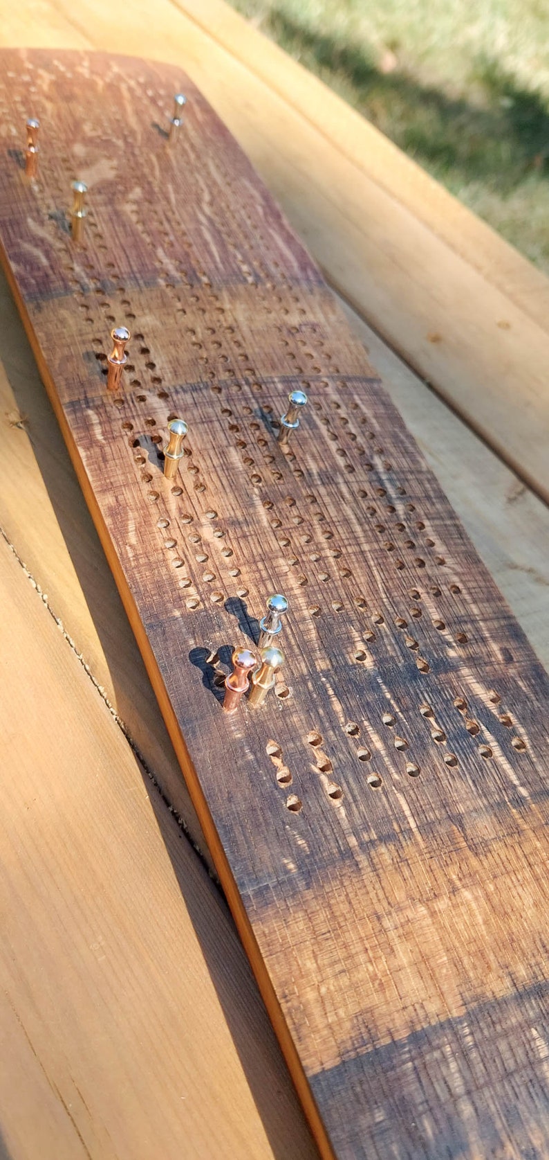Cribbage Board Made From Red Wine Barrel Staves Etsy Canada
