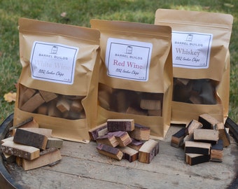 Barrel-Aged Smoker Chips: Red Wine, Whiskey, White Wine (1.5 lbs)