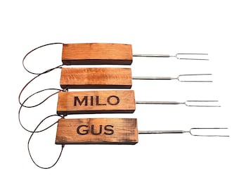 Marshmallow Sticks Made From Wine Barrel Staves | Personalized | Extendable