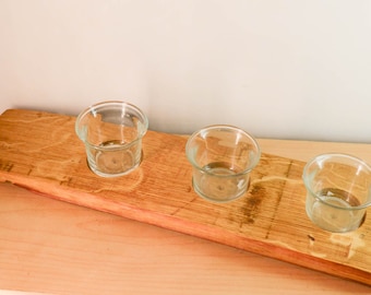 Votive Tea Light Candle Holder | Made From Red Barrel Staves | Farmhouse Rustic Candle