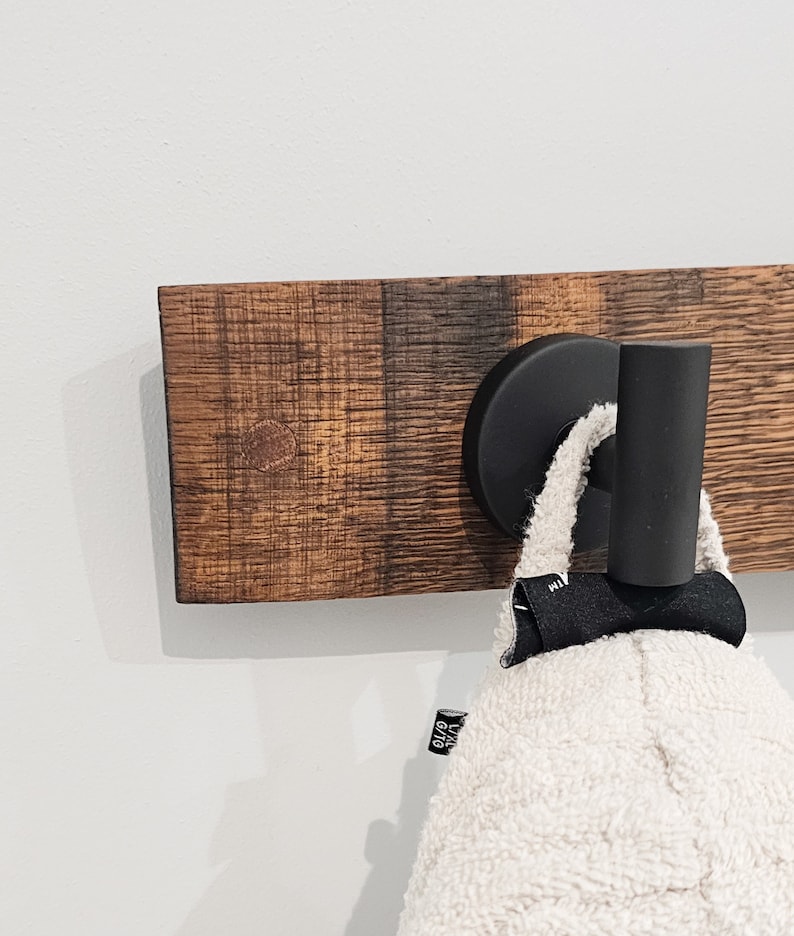 Rackl Robe Double Towel Robe Rack - Made From Wine Barrel Stave Brushed With ...